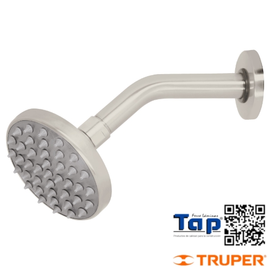 Imagen de REGADERA SATIN 100 4" PLATO REDONDO C BRAZO FOSET