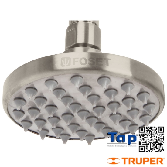 Imagen de REGADERA SATIN 100 4" PLATO REDONDO SIN BRAZO FOSET