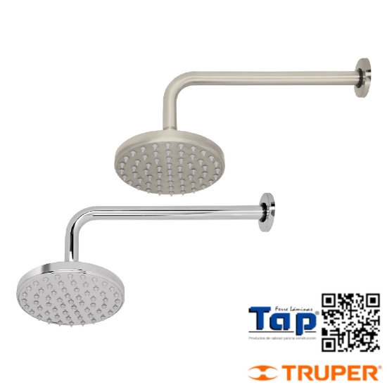 Imagen de REGADERA SATIN 150 6" PLATO REDONDO C BRAZO FOSET