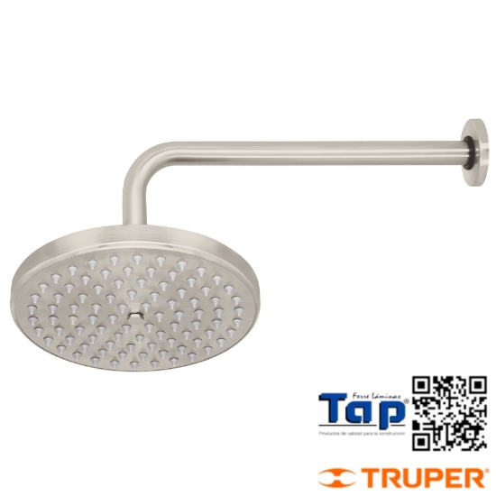 Imagen de REGADERA SATIN 200 8" PLATO REDONDO C BRAZO FOSET