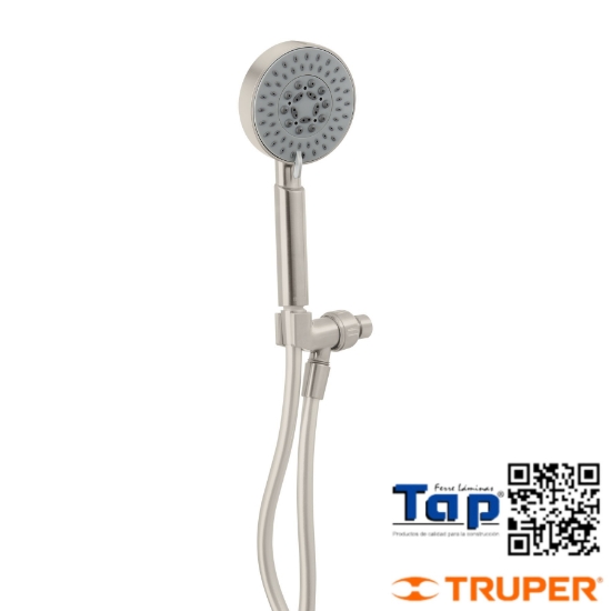 Imagen de REGADERA SATIN TELEFONO 100 4" C SOPORTE FOSET