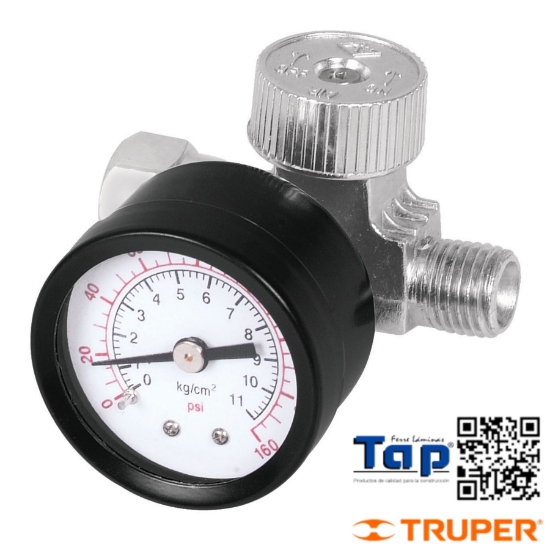 Imagen de REGULADOR AIRE C MANOMETRO CUERDA 006 1/4" NPT TRUPER