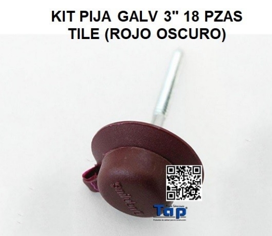 Imagen de KIT PIJA GALV 3" 18 PZAS TILE (ROJO OSCURO)