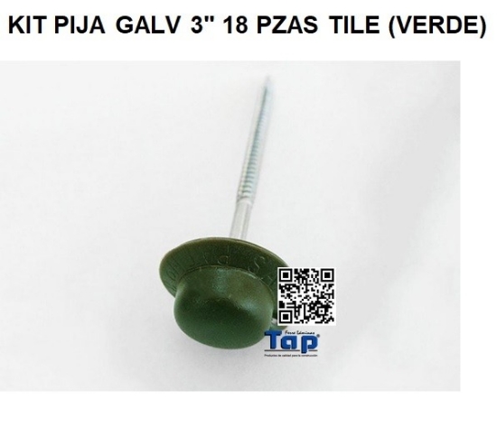 Imagen de KIT PIJA GALV 3" 18 PZAS TILE (VERDE)