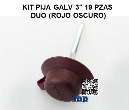 Imagen de KIT PIJA GALV 3" 19 PZAS DUO (ROJO OSCURO)