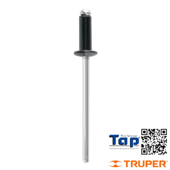 Imagen de REMACHES 003 1/8"X006 1/4" NEGROS ALU ALA 006 1/4" BOL 50