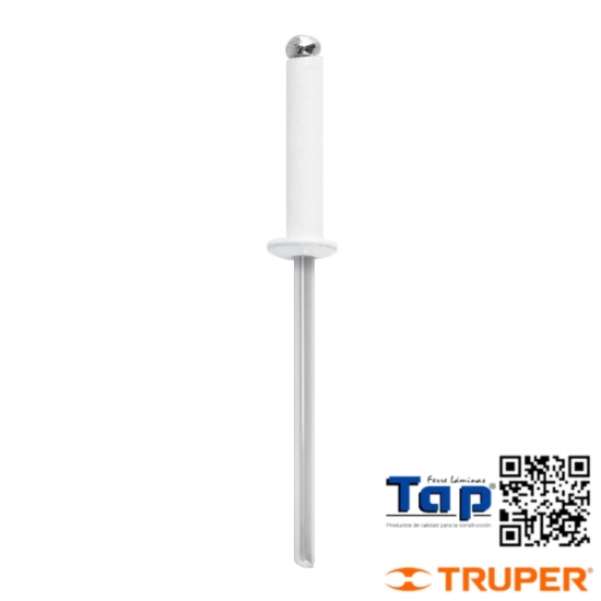 Imagen de REMACHES 003 1/8"X013 1/2" BLANCOS ALU ALA 006 1/4" BOL 50