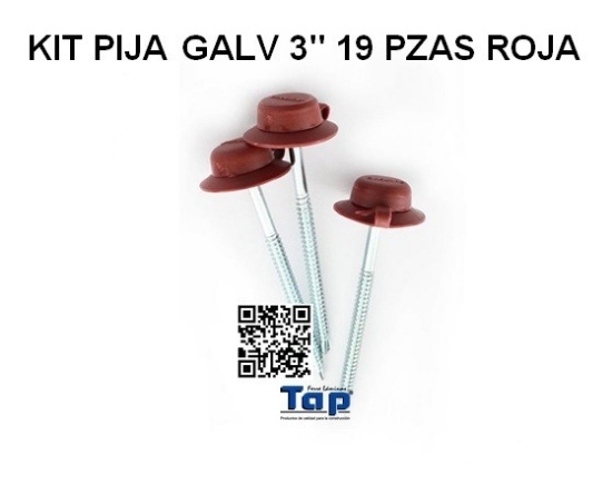 Imagen de KIT PIJA GALV 3" 19 PZAS ROJA