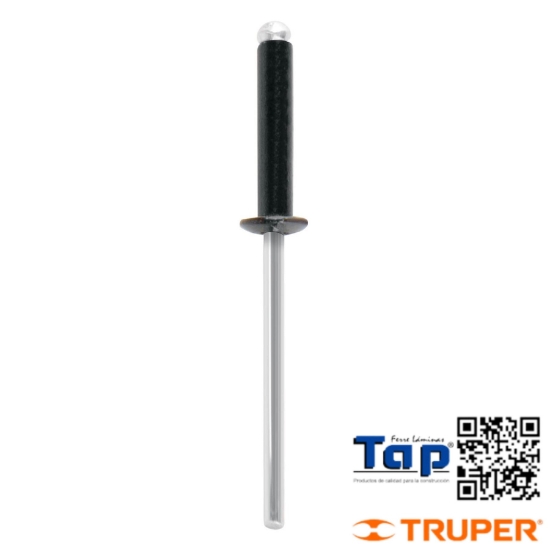 Imagen de REMACHES 003 1/8"X013 1/2" NEGROS ALU ALA 006 1/4" BOL 50