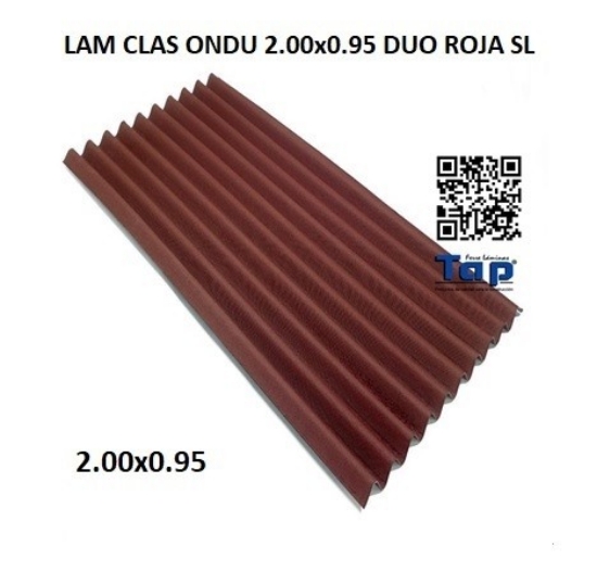 Imagen de LAM CLAS ONDU 2.00x0.95 DUO ROJA
 CON FIJACION