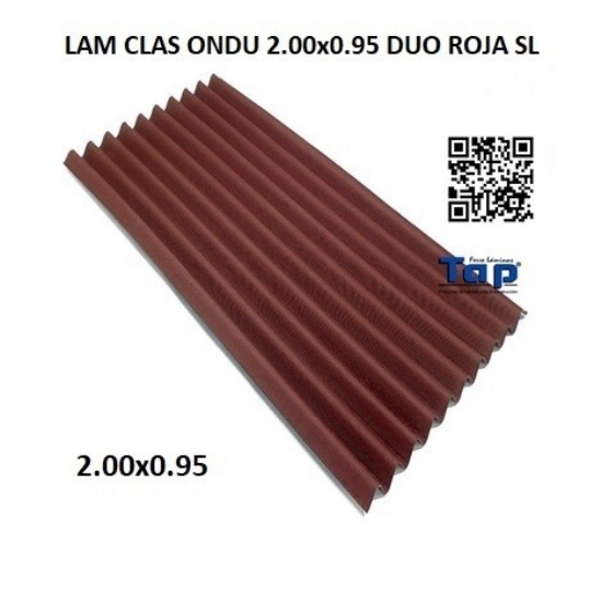 Imagen de LAM CLAS ONDU 2.00x0.95 DUO ROJA SL