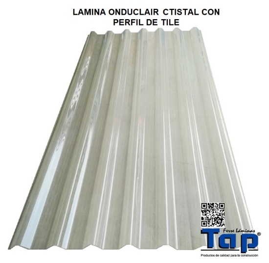 Imagen de LAMINA ONDUC CRISTAL CON PERFIL DE TILE