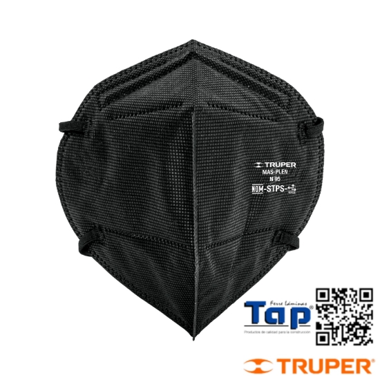 Imagen de RESPIRADOR N95 PLEGABLE NEGRO P POLVOS Y PARTICULAS