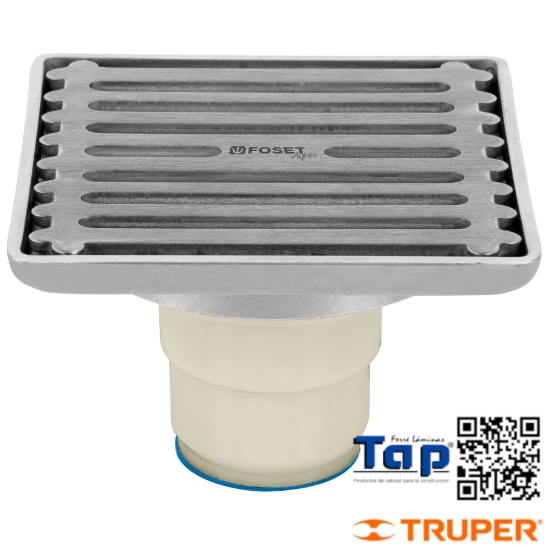 Imagen de RESUMIDERO CUADRADO ACERO INOXIDABLE 100 4"X100 4" FOSET