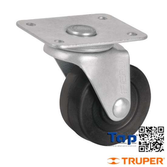 Imagen de RODAJA HULE 050 2" PLACA GIRATORIA C BUJE CARGA 25 KG
