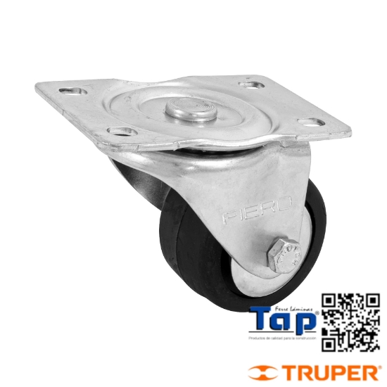 Imagen de RODAJA HULE 062 2-1/2" PLACA GIRATORIA C BALERO CARGA 80 KG