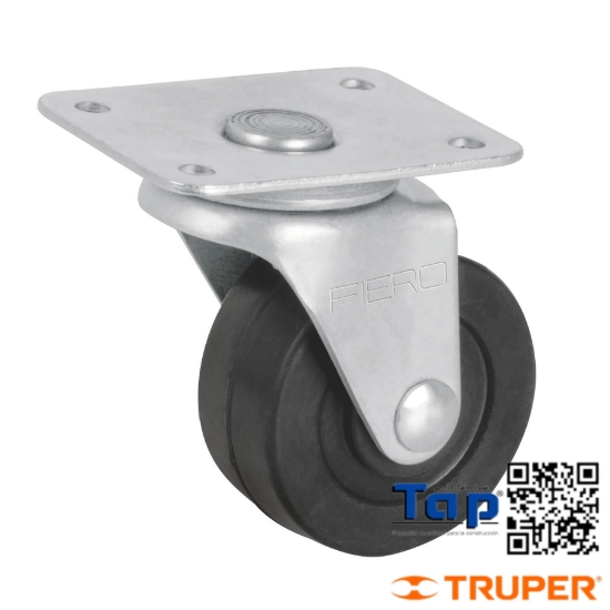 Imagen de RODAJA HULE 062 2-1/2" PLACA GIRATORIA C BUJE CARGA 60 KG