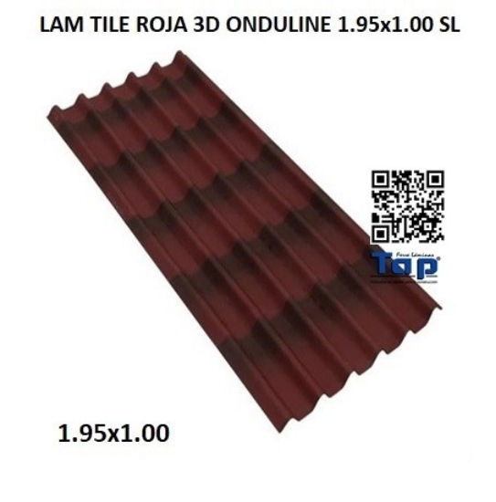 Imagen de LAM TILE ROJA 3D ONDULINE 1.95x1.00 SL