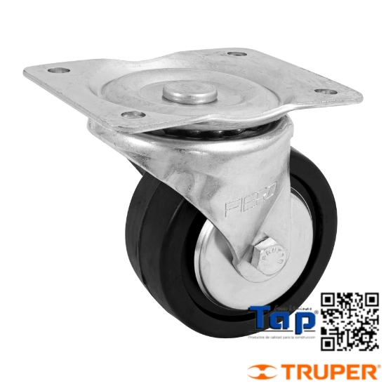 Imagen de RODAJA HULE 100 4" PLACA GIRATORIA C BALERO CARGA 100 KG