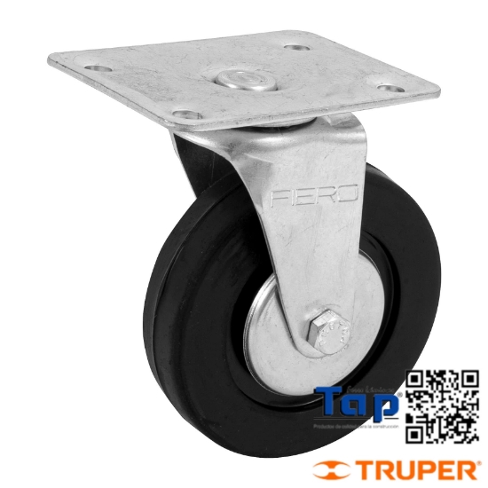 Imagen de RODAJA HULE 100 4" PLACA GIRATORIA C BALERO CARGA 50 KG