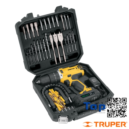 Imagen de ROTOMARTILLO INALÁMBRICO 013 1/2" 20V Y 32 ACCESORIOS PRETUL