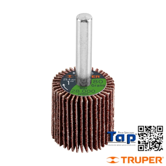 Imagen de RUEDA FLAP 025 1" GRANO  80 TRUPER