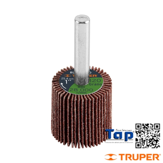 Imagen de RUEDA FLAP 025 1" GRANO 120 TRUPER