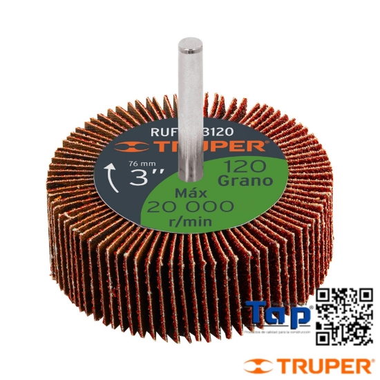 Imagen de RUEDA FLAP 075 3" GRANO 120 TRUPER