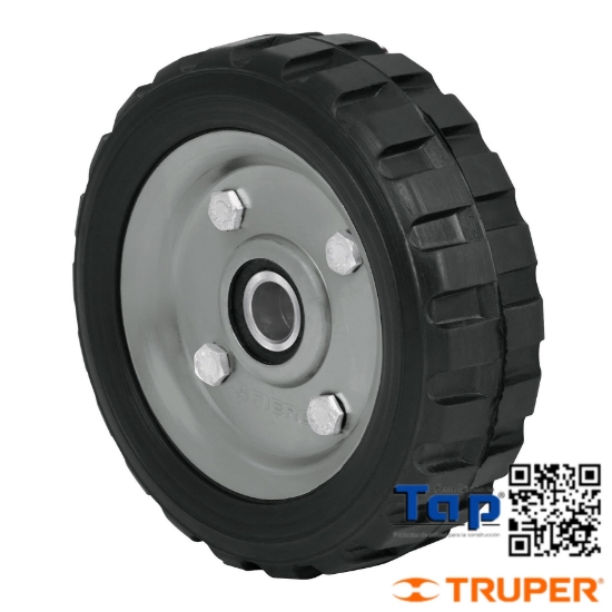 Imagen de RUEDA HULE SOLIDO 150 6" P DIABLO DOBLE BALERO PRETUL