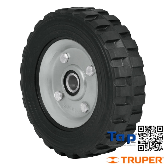 Imagen de RUEDA HULE SOLIDO 175 7" P DIABLO DOBLE BALERO PRETUL