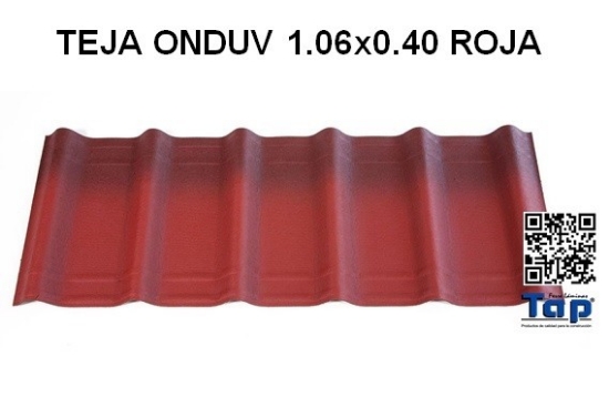 Imagen de TEJA ONDUV 1.06x0.40 ROJA