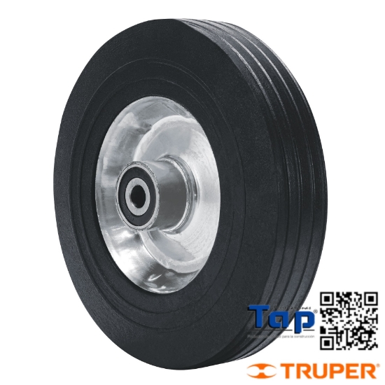 Imagen de RUEDA HULE SOLIDO 250 10" ALTO DESEMPEÑO DOBLE BALERO