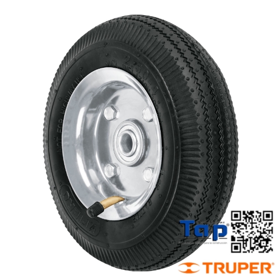 Imagen de RUEDA NEUMATICA 200 8" P EJE LATERAL TRUPER