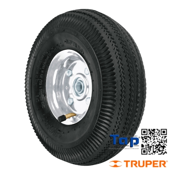 Imagen de RUEDA NEUMATICA 250 10" P EJE LATERAL TRUPER