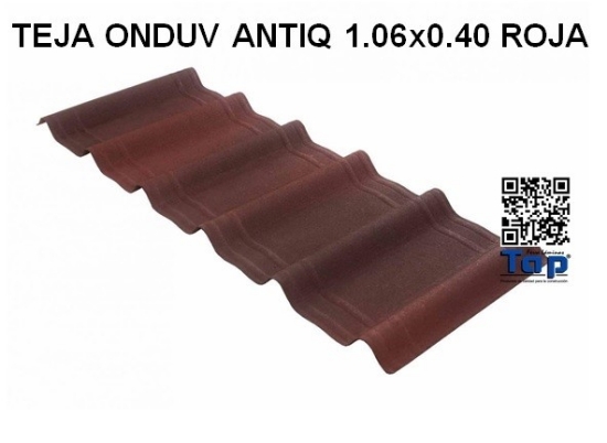 Imagen de TEJA ONDUV ANTIQUE 1.06x0.40 ROJA