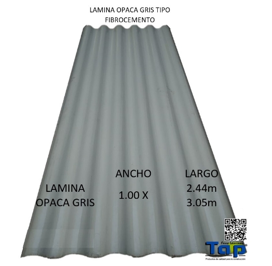 Imagen de LAMINA OPACA GRIS 1m