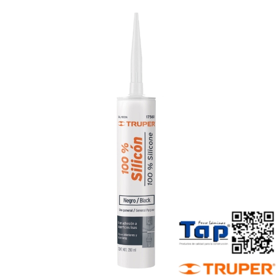 Imagen de SELLADOR NEGRO 100% SILICON 280 ML TRUPER