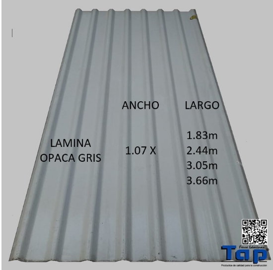 Imagen de LAMINA OPACA GRIS 1.07m