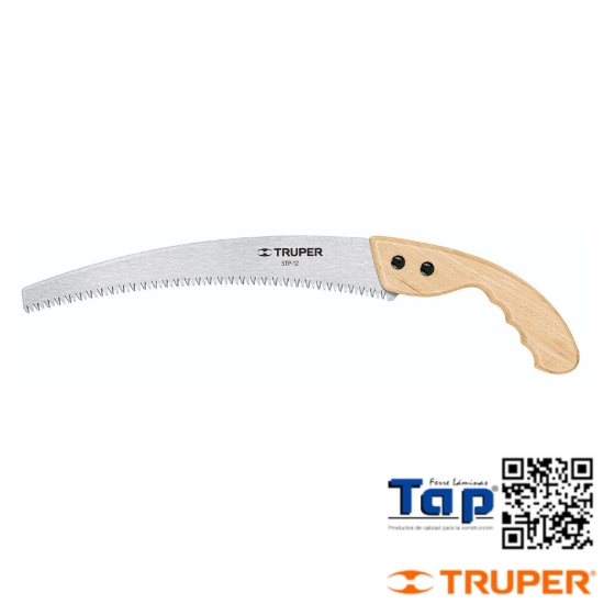 Imagen de SERRUCHO PODA 300 12" HOJA CURVA 6 DPP MANGO MAD TRUPER