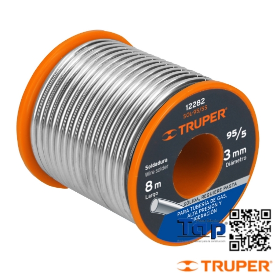 Imagen de SOLDADURA SOLIDA 95/5 P TUBERIA GAS 450 G