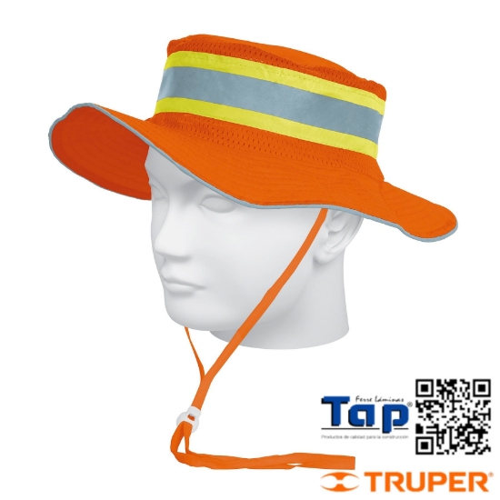 Imagen de SOMBRERO NARANJA ALTA VISIBILIDAD C REFLEJANTE TRUPER