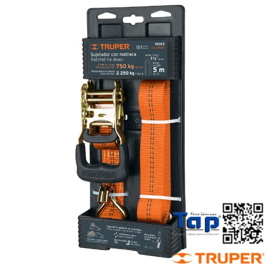 Imagen de SUJETADOR C MATRACA CARGA MAXIMA 2250 KG TRUPER