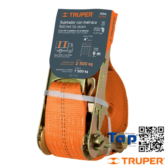 Imagen de SUJETADOR C MATRACA CARGA MAXIMA 7500 KG TRUPER