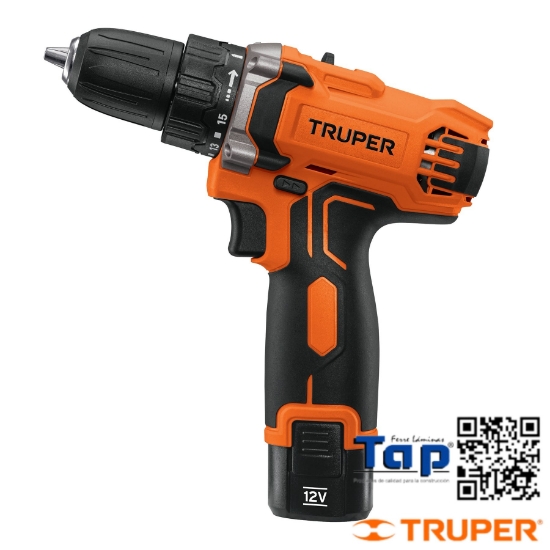 Imagen de TALADRO COMPACTO INALAMBRICO 009 3/8"12 V PROF TRUPER