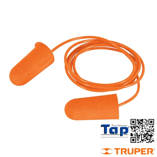 Imagen de TAPON AUDITIVO DESECHABLE ESPUMA C CORDON TRUPER