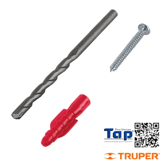 Imagen de TAQUETES 006 1/4" C PIJAS # 8 Y 1 BROCA 1/4" FIERO KIT 20 P