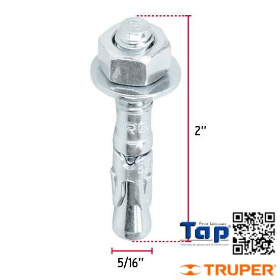 Imagen de TAQUETES ARPON 008 5/16"X050 2" FIERO BOL 6