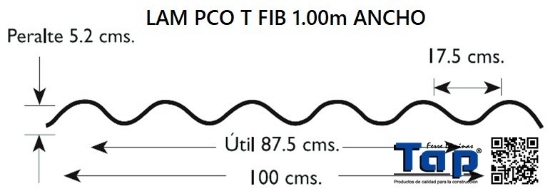 Imagen de LAMINA PLASTICO FIBROCEMENTO 1m