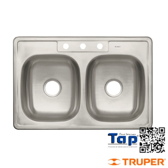 Imagen de TARJA EMPOTRAR DOBLE TINA 86X56 CM FOSET B