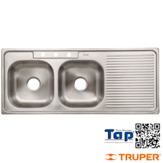 Imagen de TARJA EMPOTRAR DOBLE TINA IZQUIERDA 120X50CM FOSET